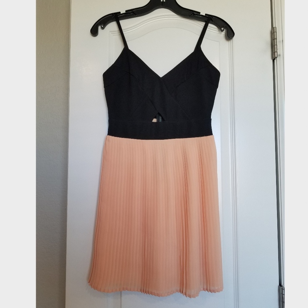 Black and Peach Mini Dress
